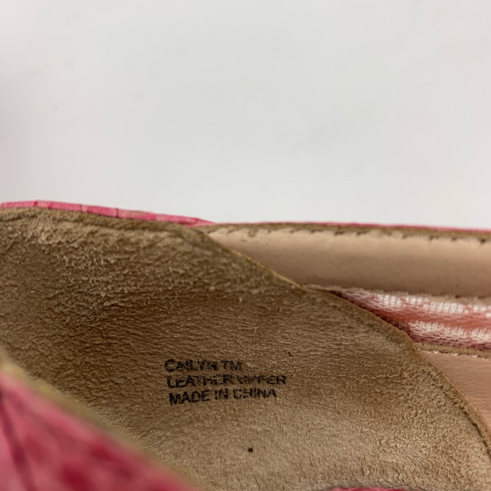 Pour La Victoire Pink Embossed Leather Heels Sz 7 - Picture 7 of 7